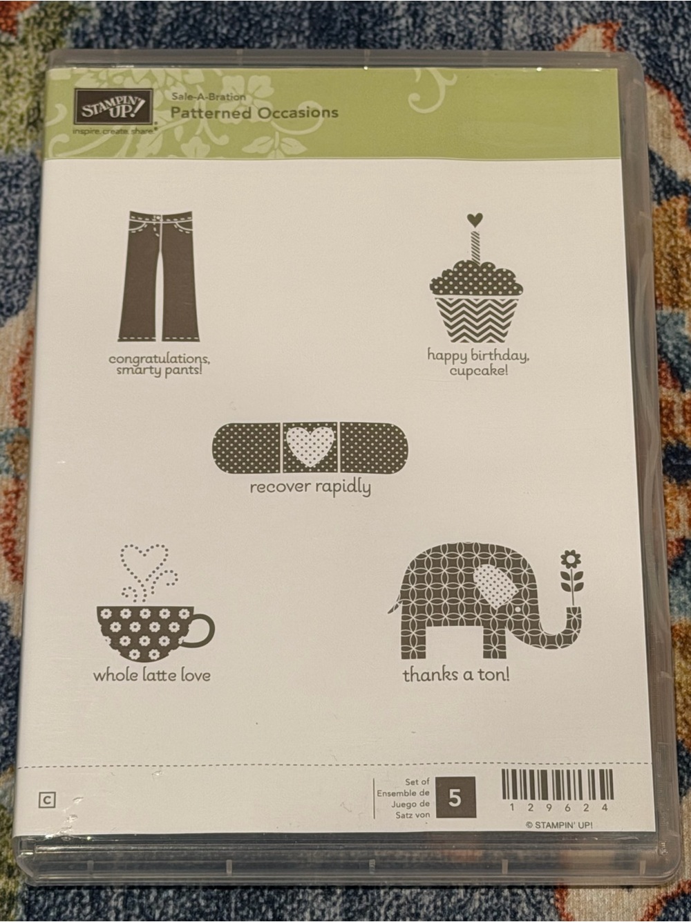 Stampin' Up! Patterned Occasions Stamp Set - Gray Motif Icons